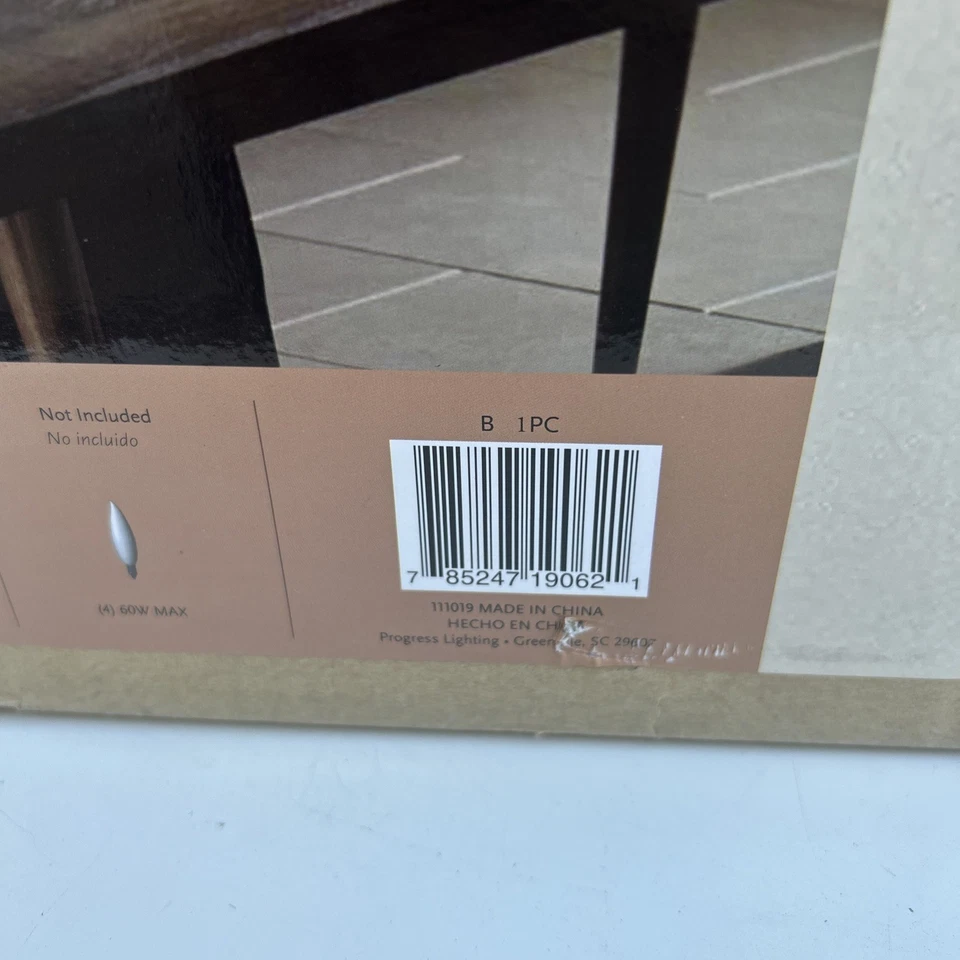 Lámpara de araña de tambor Progress Lighting Flourish de 4 luces de bronce y cristal P5169-72DI Foto 4 de 4