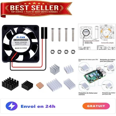 Ventilateur CPU GeeekPi 30 mm 5 V avec dissipateurs Raspberry Pi - Photo 1/4