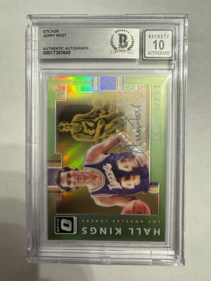 2017-18 Donruss Optic - Hall Kings verde limão #12 Jerry West autógrafo # 15/149 - Imagem 2 de 4