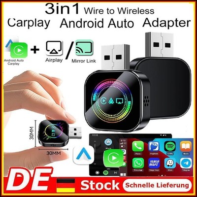 Wireless CarPlay Adapter 4in1 AirPlay MirrorLink Navi Musik Auto iOS Android