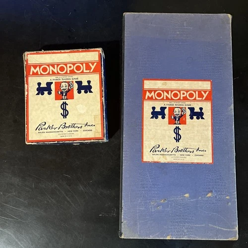 Vintage Parker Brothers Monopoly 1935 Patent Board w/ 1941 Box Complete Game