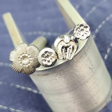 Lot of 4 CRAFTOOL Flower Leather Stamps 617, 648, 716, 817 Pre 1963  - used