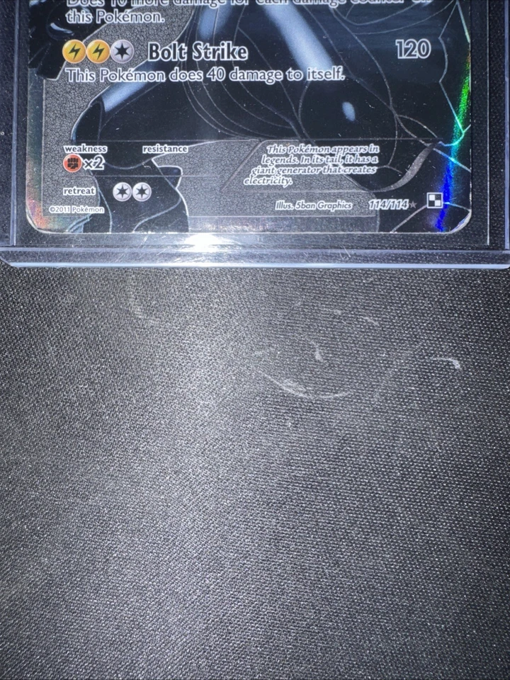 Zekrom 114/114 Black & White Base Full Art Holo Rare Pokemon Card HP - Image 2 of 3