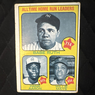 1973 Topps Baseball - All-Time Home Run Leaders Ruth Aaron Mays#1. 3 GOATS  !!!