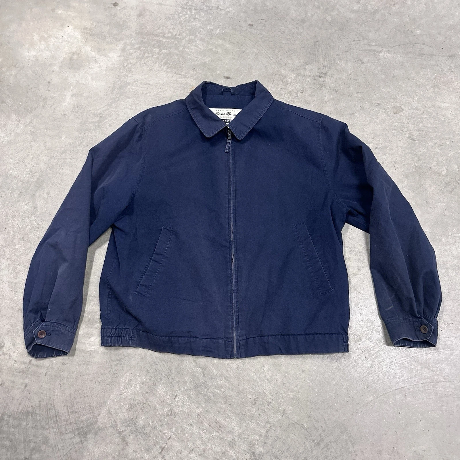 Eddie Bauer Jacket Mens L Blue Fullzip Collared Lightweight Windbreaker Outdoor