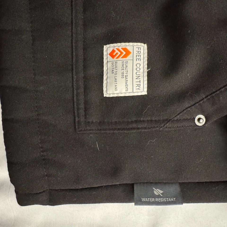 Free Country Men’s Sherpa Lined Hooded Jacket L Black Softshell Coat - Image 3 of 4