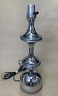 Vintage Mid Century Modern Chrome Metal  Ball Orb Table Lamp Light Tested Works! — photo 3