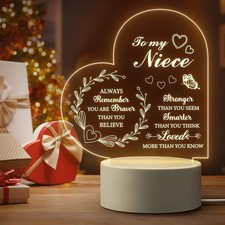 Niece Gifts from Auntie,Gifts to My Niece/Daughter/Grandma- Engraved Night Light