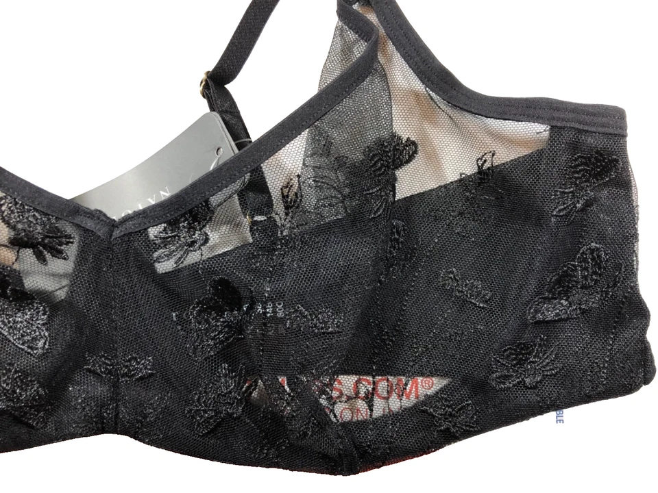 Sujetador con aros sin forro Natori Black Botanique 34B nuevo con etiquetas Foto 3 de 4