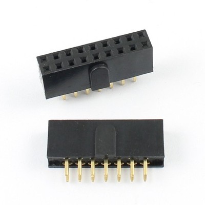5Pcs 2.54mm Pitch 2x7 14 Pin Female Header Strip Connector Polarizing Key Wide #