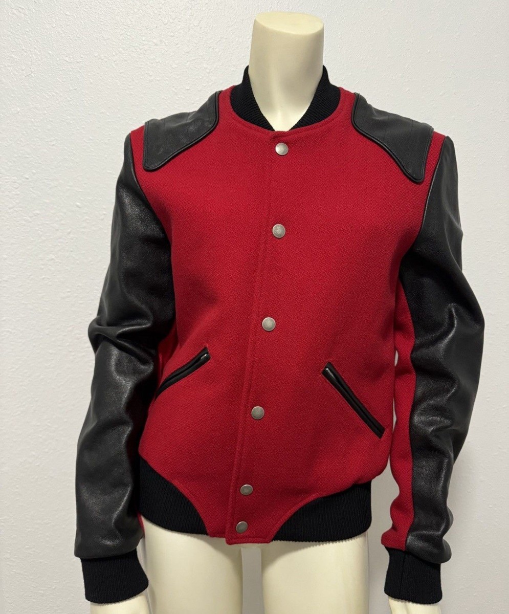 Saint Laurent FW17 “Heaven” Varsity Jacket Wool/Leather - NWT