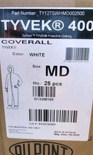 Medium- Dupont TY127S 400 Tyvek Disposable Coverall Protective W/Hood Case OF 25