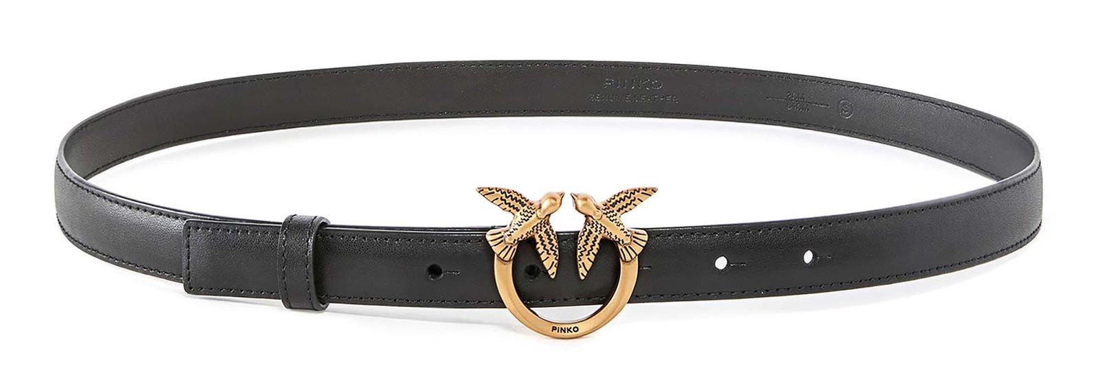 PINKO belt Love Berry H2 Belt W100 Black - Antique Gold