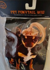 Dog Pet Pony Tail Wig Costume halloween Party Xs/S