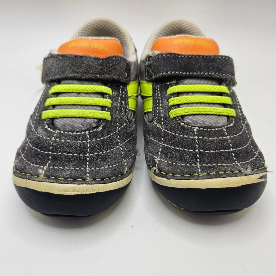Stride Rite Niños Gris Naranja Tenis Zapatos Talla 6W Foto 4 de 4