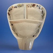 VINTAGE FRANCISCAN Woodlore MUSHROOM Relish Serving Dish/Tray - Divided; MINT 