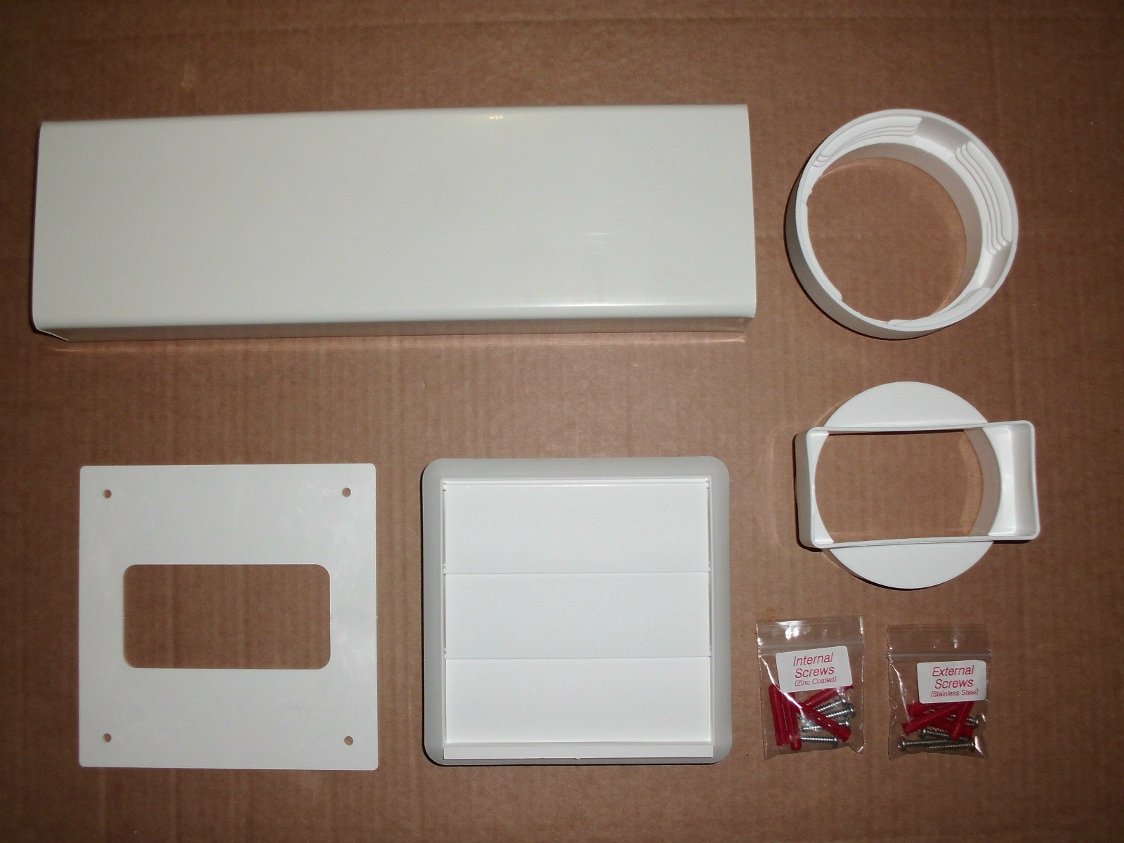 Tumble Dryer Wall Vent kit External white Gravity outlet. Core Pipe