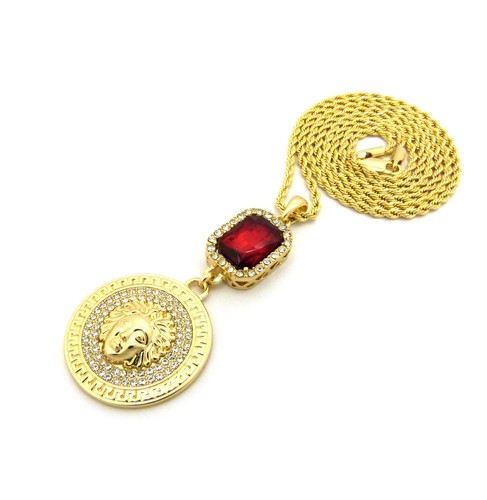 NEW RUBY MEDUSA PENDANT WITH 24" ROPE CHAIN - Picture 6 of 7