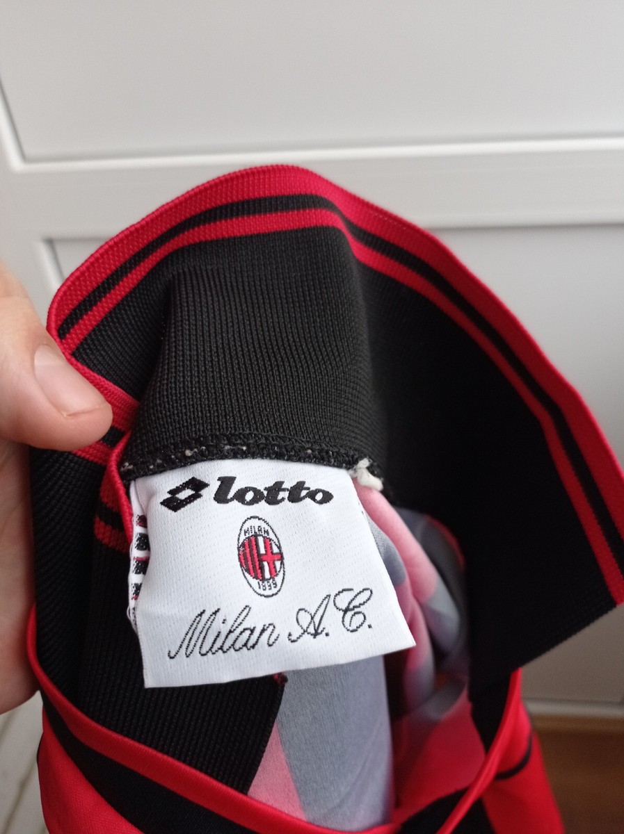 Vintage AC Milan Lotto 95/96 Jersey Home XS Mens Football Soccer