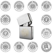 Benzinfeuerzeug Polizei - Polizeistern Motiven inkl. Textgravur - Sturmfeuerzeug