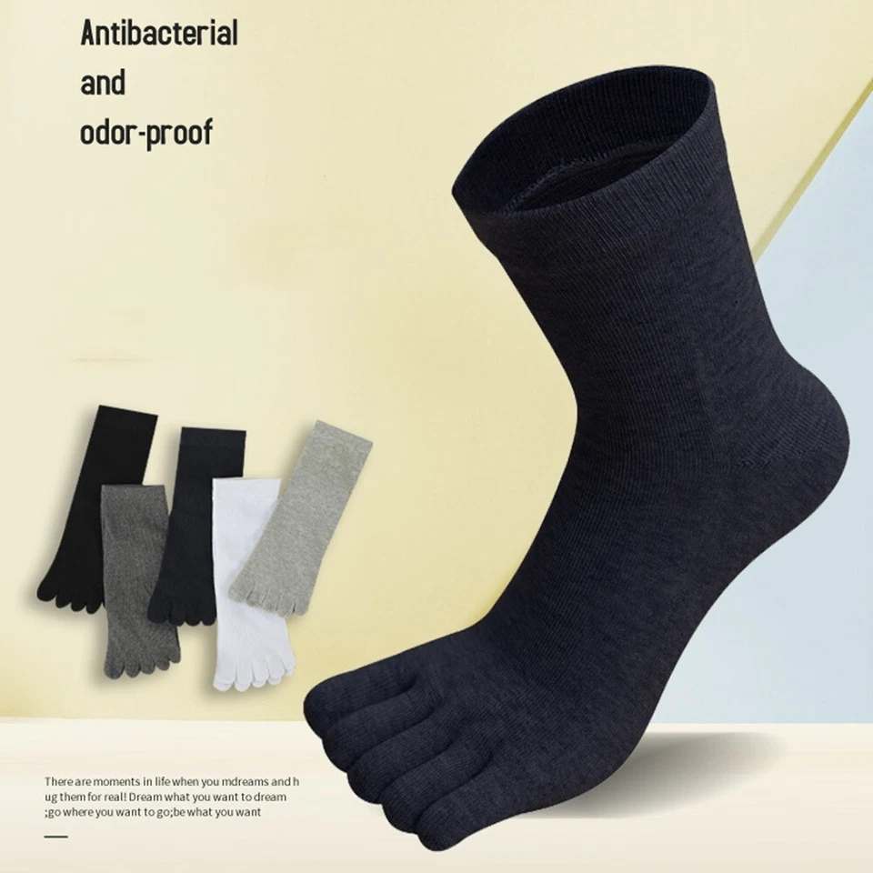 4 Pairs Women Mens toe socks Anti-Bacteria Blister Cotton Five Separated Fingers - image 2 of 4