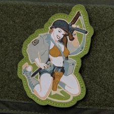 Milspec Monkey MSM Morale Patch Nylon Hook Loop - Pin Up THOMPSON GIRL -NEW