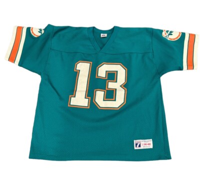 Vintage 90s Miami Dolphins #13 NFL Logo 7 made in USA jersey shirt