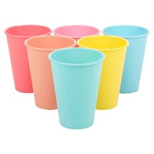 Kids Durable Plastic Bright Multicolored Reusable Drinking Tumblers Cup Set