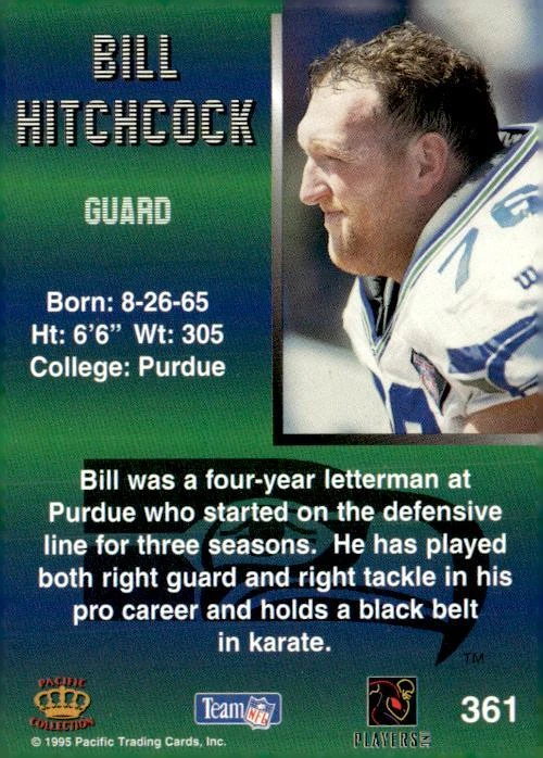 1995 Pacific #361 Bill Hitchcock - Image 2 of 2
