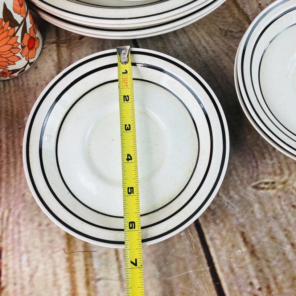 Juego de platos y tazas de cocina de piedra Brendan Erin diseño floral naranja rojo platos tazas  Foto 4 de 4