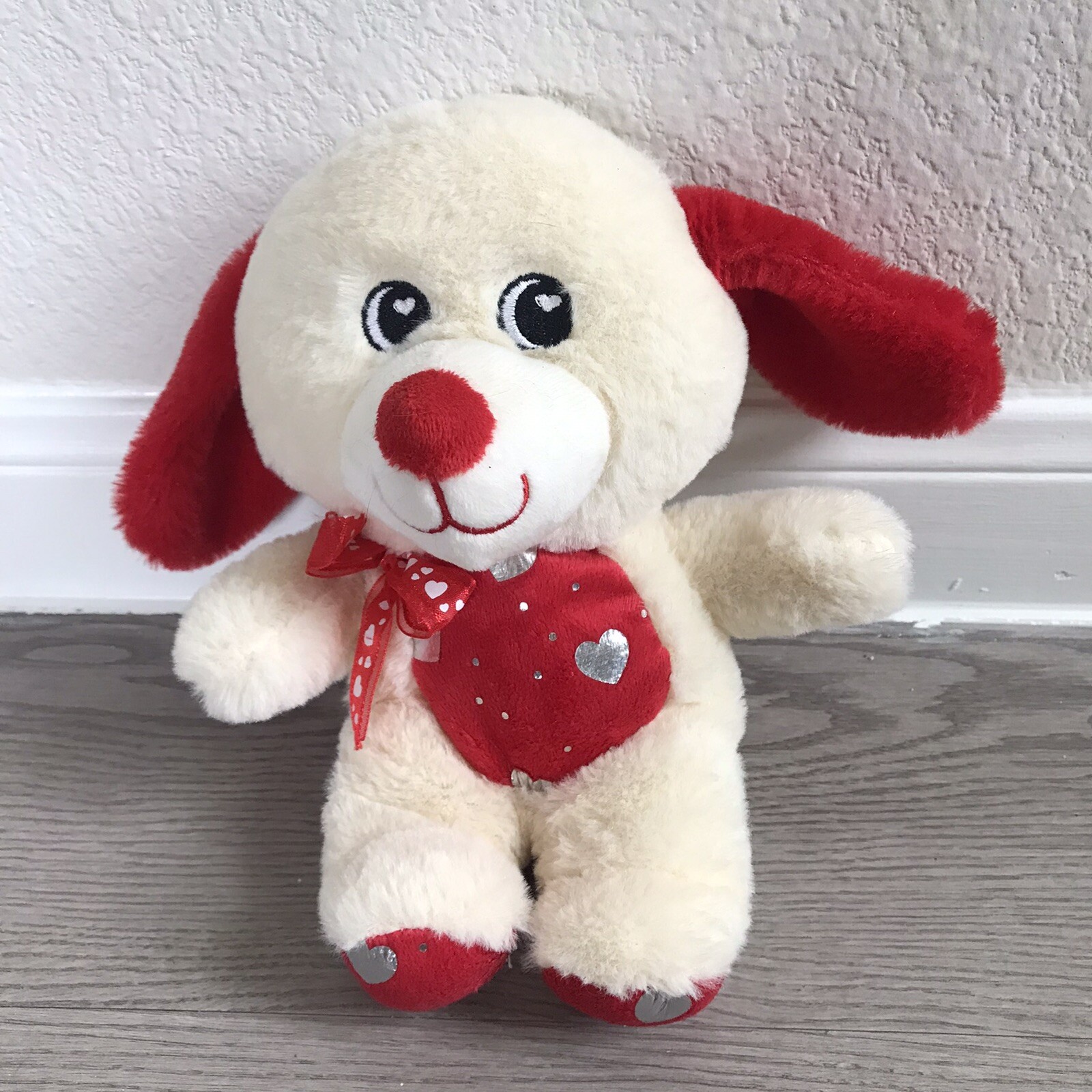 Midwood Brands Valentine Heart Puppy Dog Plush Lovey Stitched Eyes 7" Excellent eBay