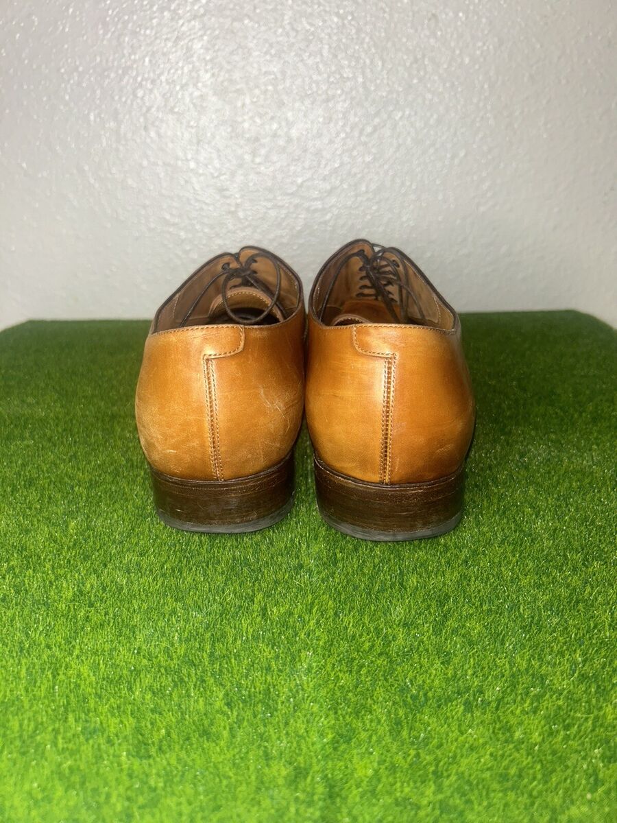 Ralph Lauren Purple Label Tan Leather Denver Cap-Toe Dress Ralph Lauren Purple Label Tan Leather Denver Cap-Toe Dress