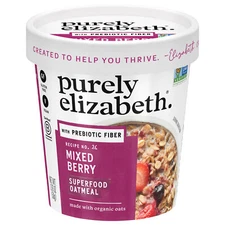 Purely Elizabeth Oatmeal Cup Mix Berry Prebiotic 1.76 oz (Pack of 12)