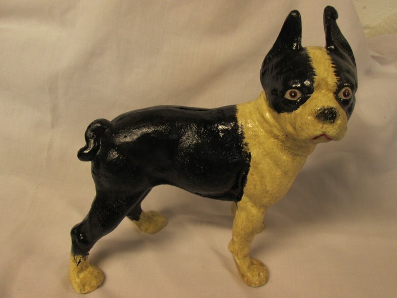 Cast Iron Boston Terrier Dog Right-Facing Heavy  Coin Bank ~ Door Stop,