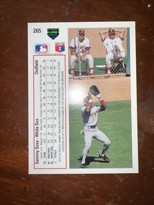 Sammy Sosa 1991 Upper Deck #265 * ERROR * | eBay