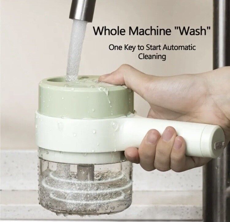 4 in 1 Handheld Electric Vegetable Cutter Set USB Charger Ginger Grinder Masher