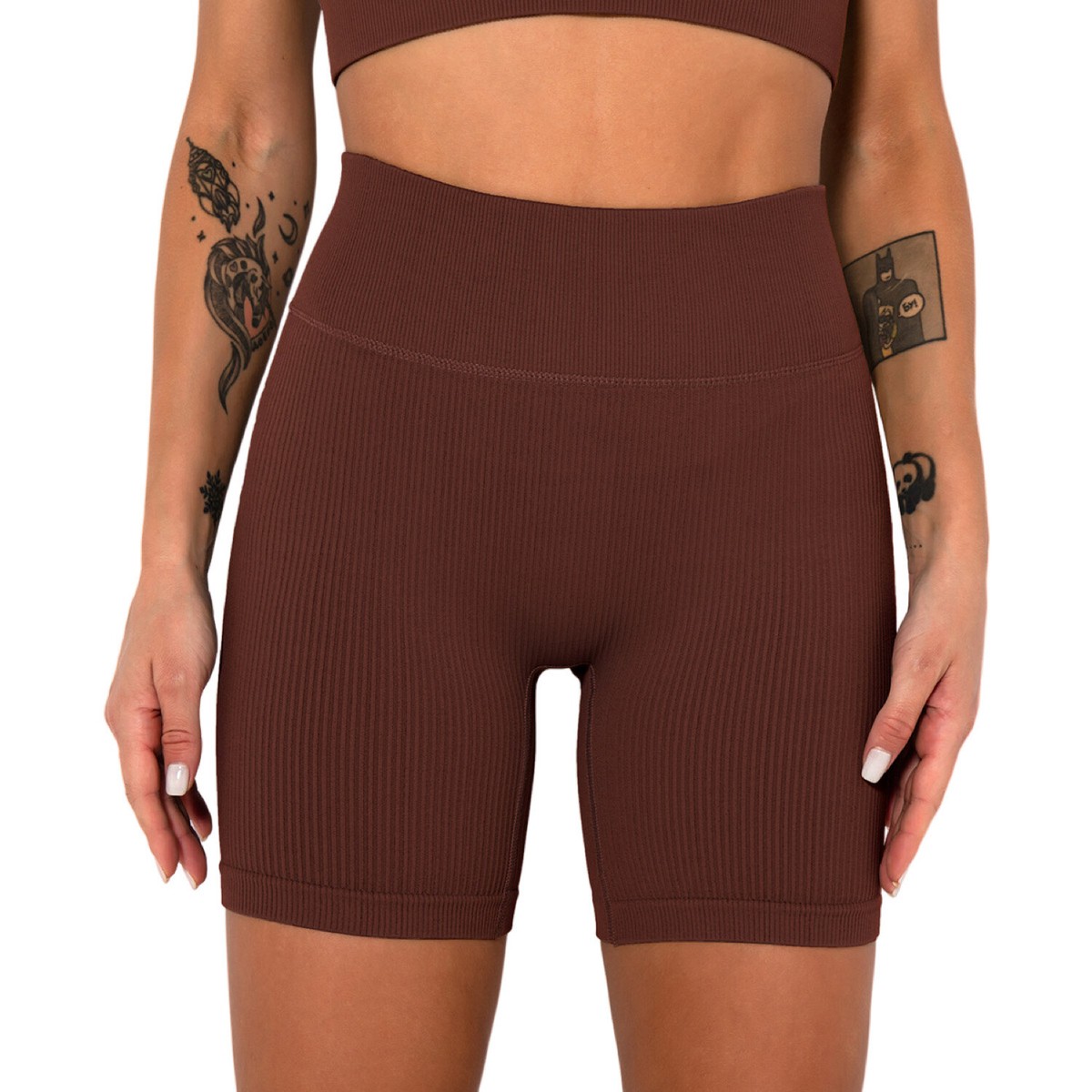 Women High Waist Stretchy Shorts Seamless Ribbed Shorts Women High Waist Stretchy Shorts Seamless Ribbed Shorts