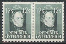Austria 1947 Sc# 491 set Shubert  Franz Schubert pair MNH