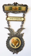 Fraternal Order of Eagles Brooch Badge v. 1910 USA Whitehead & Hoag Medal