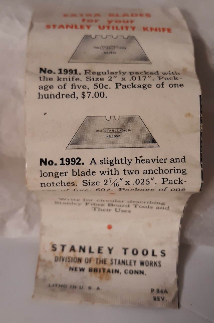 Stanley No. 199 Vtg Box Cutter Utility Knife Glumac W/ Box NOS Aluminum