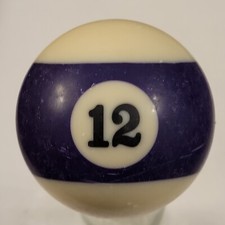 Vintage Number 12 Purple Striped Replacement Pool Ball Very White Fancy Number