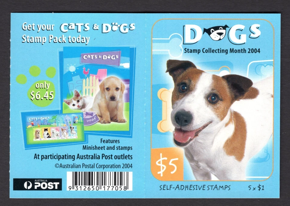 2004 Australia Pets $1 Dog Jack Russell P&S Booklet - Image 2 of 2