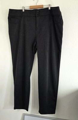 Terra & Sky Women's Black Geometric Stretchy Professional Pants Size 24W