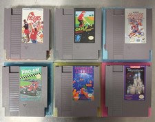 6 Vintage NES Games Lot w/ Manuals - Tetris, RC ProAm, Blades of Steel