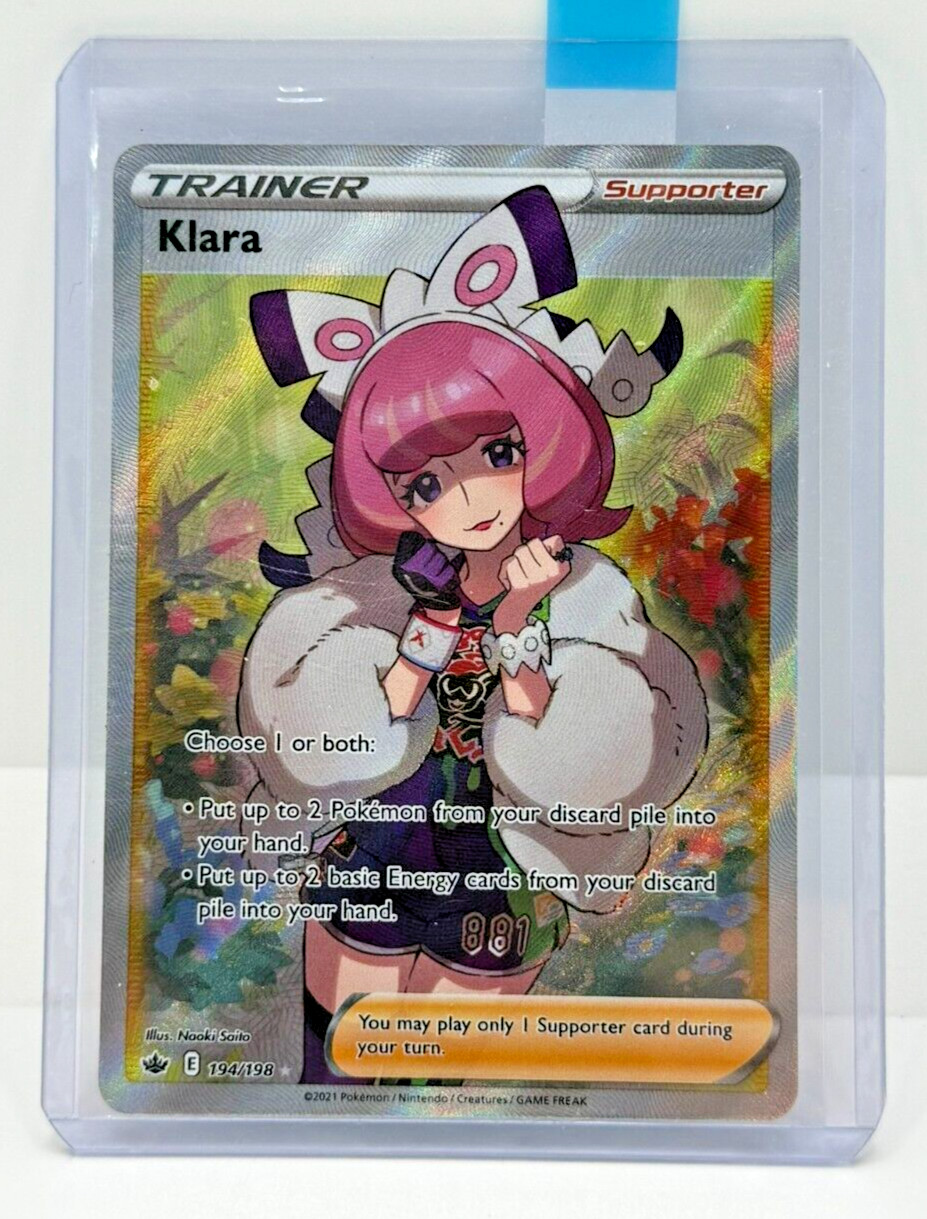 Klara 194/198 Full Art Secret Rare Trainer Chilling Reign Pokemon