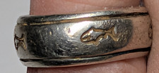 VINTAGE STERLING SILVER TAXCO FISH WHALE BAND RING SIZE 6 1/4 HALLMARKED 925