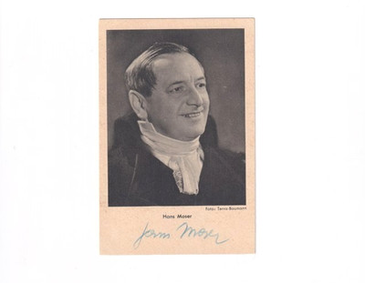 HANS MOSER   Autogramm Original Signiert AK 14 x 9 cm Filmlegende
