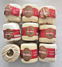 Clark's Big Ball Crochet Thread Lot 9 Cotton Size 20 30 Cream White B345