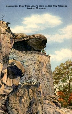 Lover's Leap, Rock City Gardens Lookout Mountain Postcard