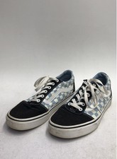 Vans Ward Checkerboard Blue White Black Low Top Skate Shoes Womens Size 9.5